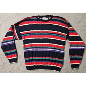Cape‎ Isle Knitters Men's Large Sweater Vintage Color Block Large Chunky 90s